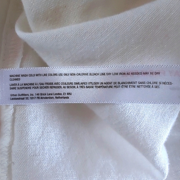 Free People Linen Bom‎ Bom Island Mini Sz L Puff Straps Cutout Bow Back Cottage - Picture 10 of 11